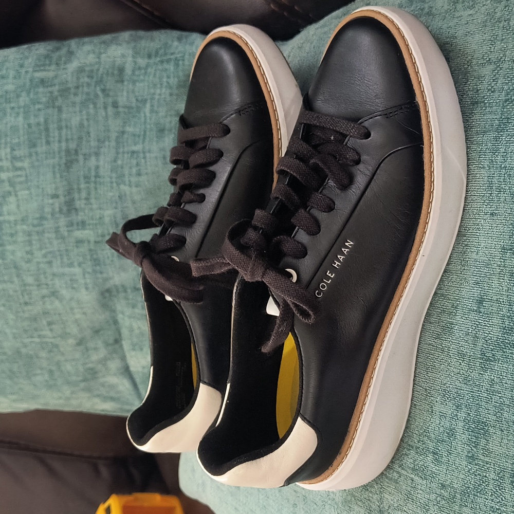Cole Haan Black and White Grand 360 Tennis Shoes